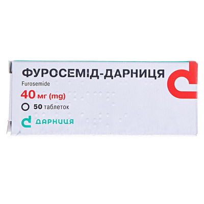 Фуросемід-Дарниця таблетки по 40 мг №50 (10х5)