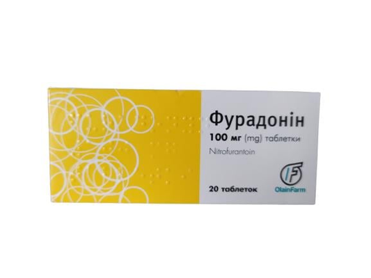 Фурадонін таблетки по 100 мг №20 (10х2)