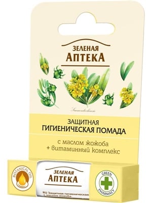 Гігієнічна помада Зелена Аптека Захисна з олією жожоба, 3,6 г