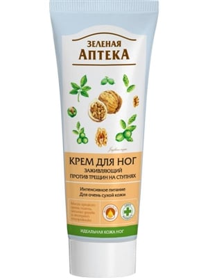 Крем для ніг Зелена Аптека Загоюючий проти тріщин на ступнях, 75 мл