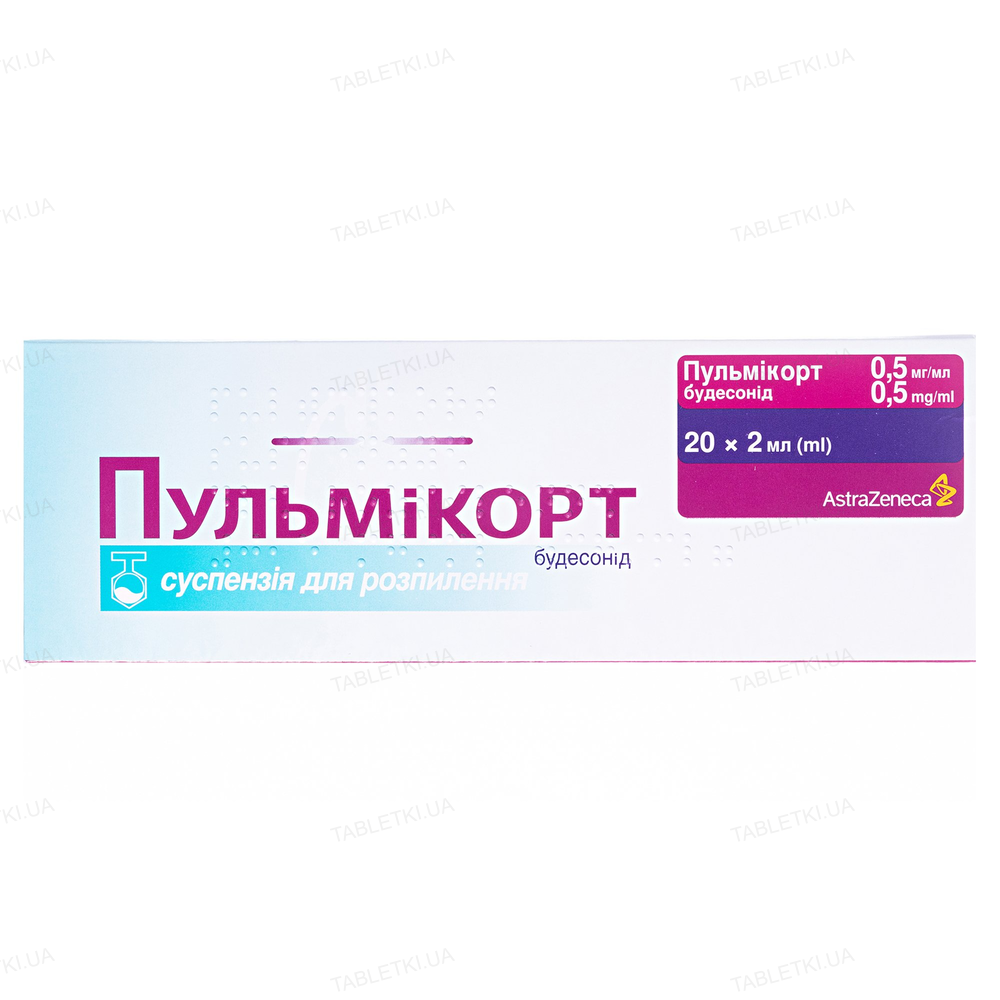 Пульмікорт суспензія д/розпил. 0.25 мг/мл по 2 мл №20 (5х4) у конт.