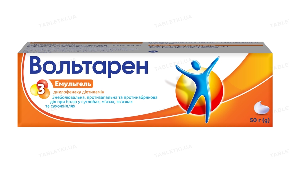 Вольтарен емульгель д/зовн. заст. 1 % по 50 г у тубах