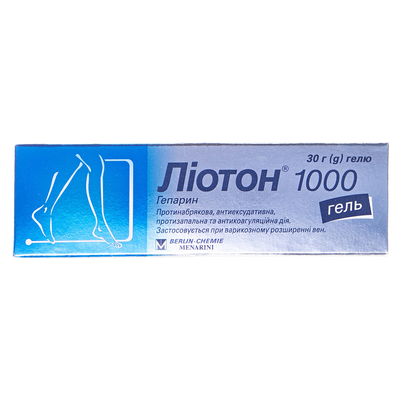 Ліотон 1000 гель 1000 МО/г по 30 г у тубах