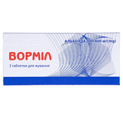 Ворміл таблетки д/жув. по 400 мг №3