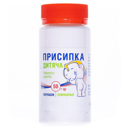 Присипка дитяча порошок по 50 г у бан. пласт. Присипка дитяча порошок по 50 г у бан. пласт.
